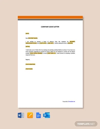 free company leave letter template