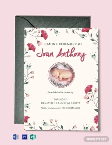 free happiest naming ceremony invitation template