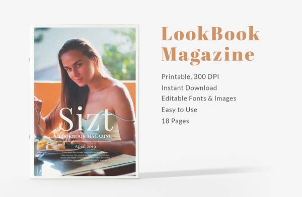 free lookbook magazine template