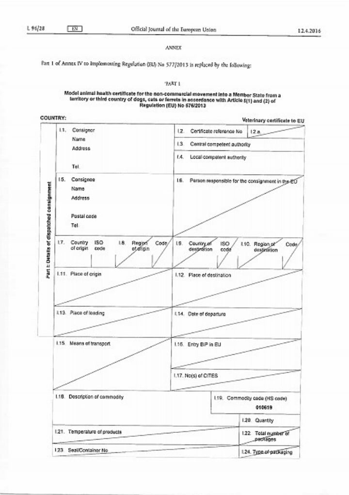 free model animal health certificate template1