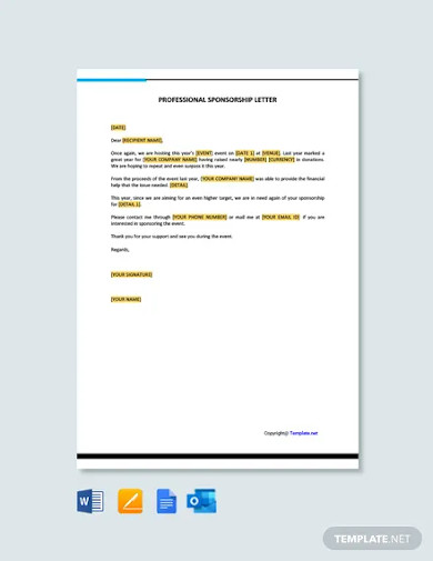 27+ Sponsorship Letter Templates