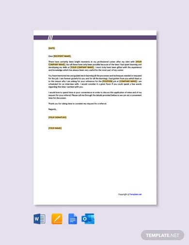 8+ Reference Request Letter Templates - Word, Pages, Google Docs ...