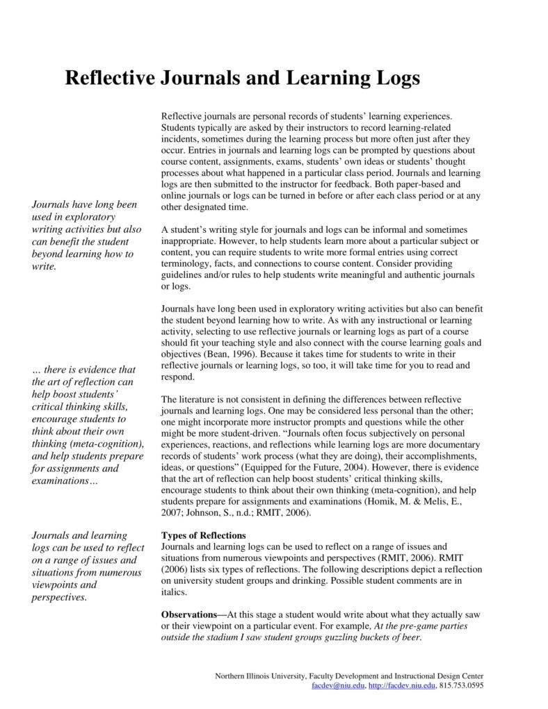 journal assignment format