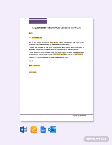 16+ Request Letter to a Principal Templates - PDF | Free & Premium ...