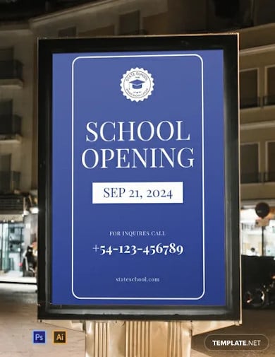 free school opening digital signage template