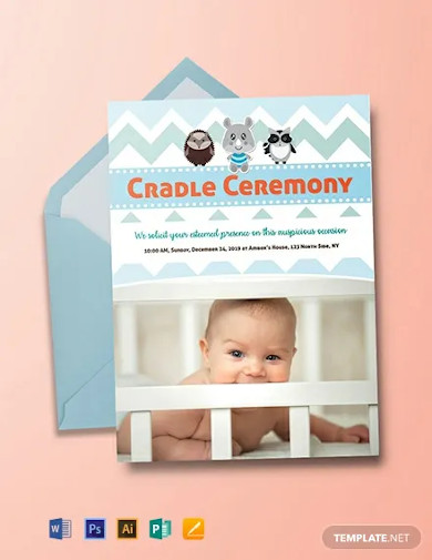 free simple cradle ceremony invitation template