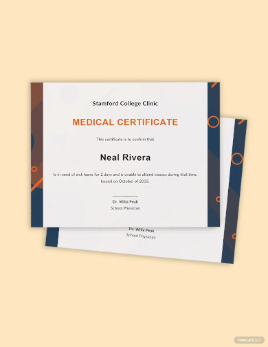 free student medical certificate for sick leave template