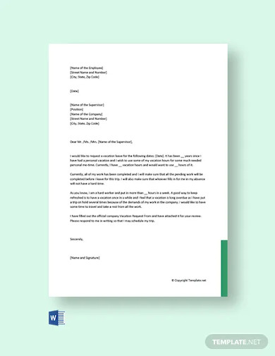 22+ Leave letter Format Templates