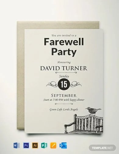 free vintage farewell party invitation template