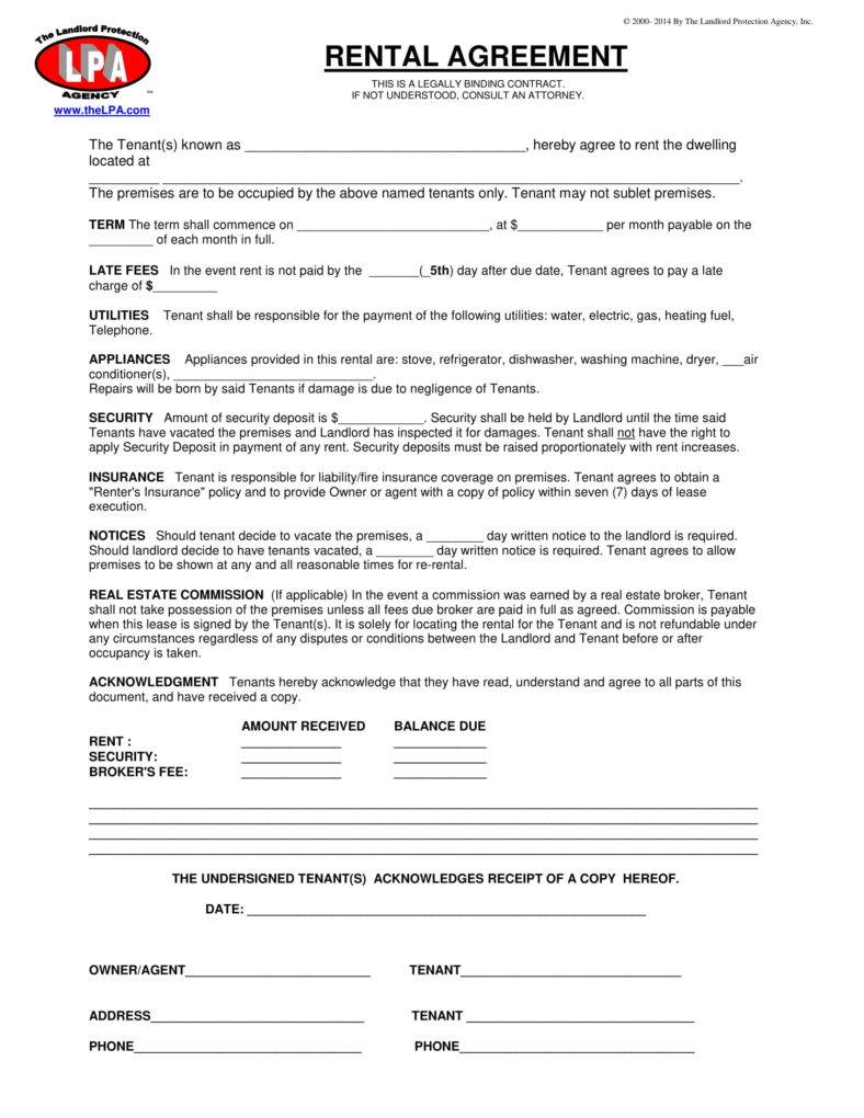 8 Tenant Lease Agreement Templates Pdf 7521