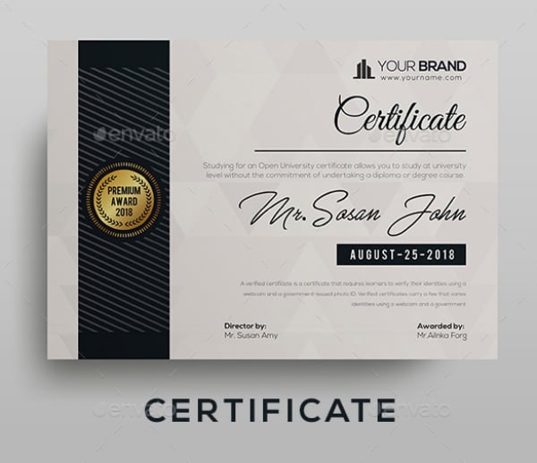 fully clean certificate template