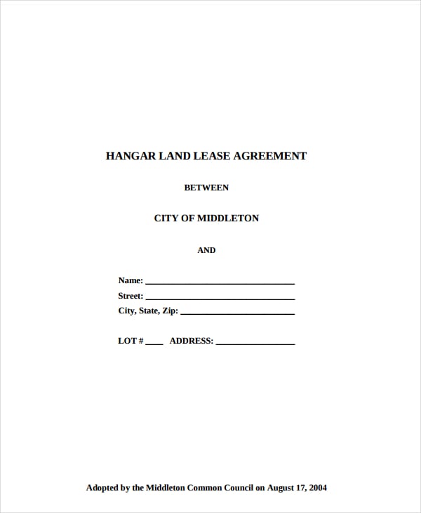 hangar land lease agreement