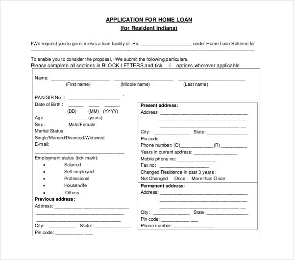 10 Loan Application Templates Pdf Doc 2898
