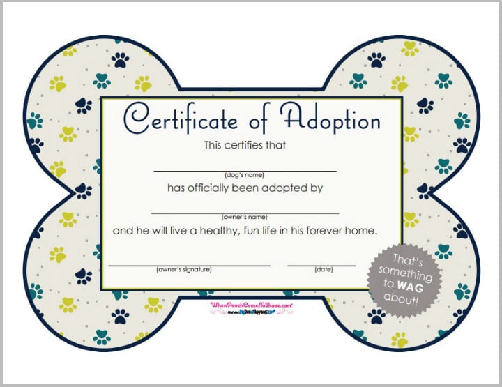male-dog-birth-adoption-certificate-template