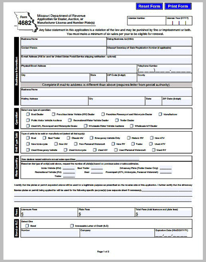 dealer assignment form ky