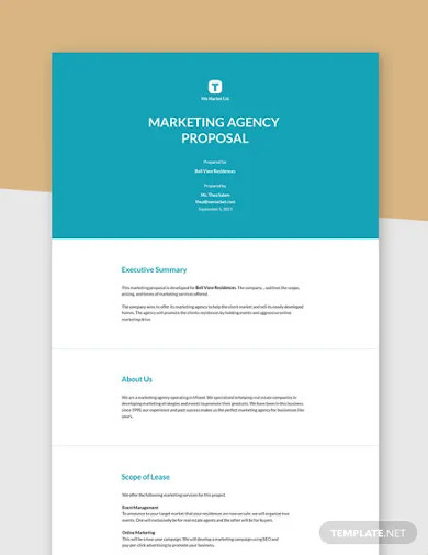 marketing agency proposal template