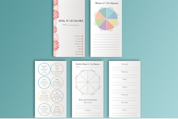 mental health and wheel of life planner