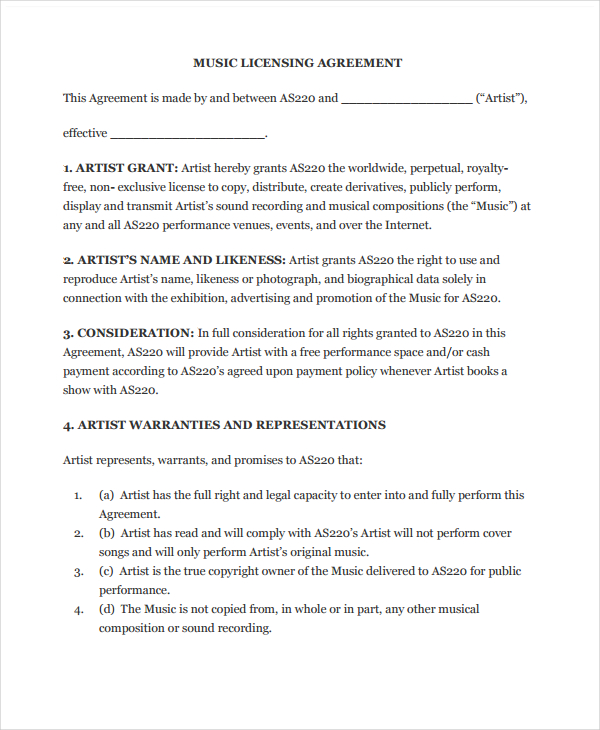 10-music-agreement-templates-pdf-doc