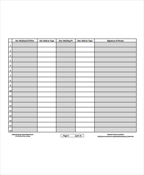 3  Notary Journal Templates PDF