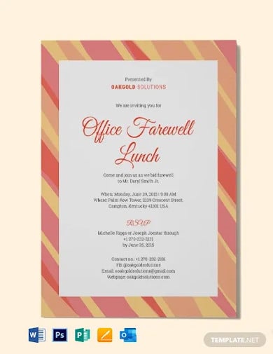 office farewell lunch invitation template