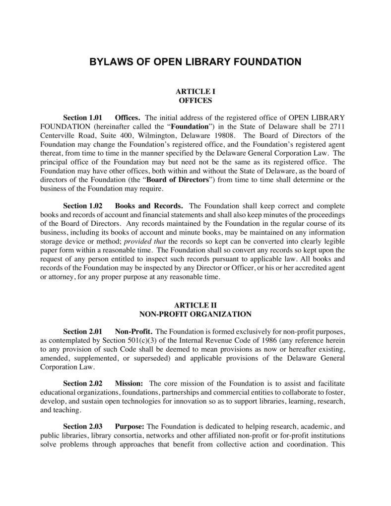 10  Foundation Bylaws Templates PDF