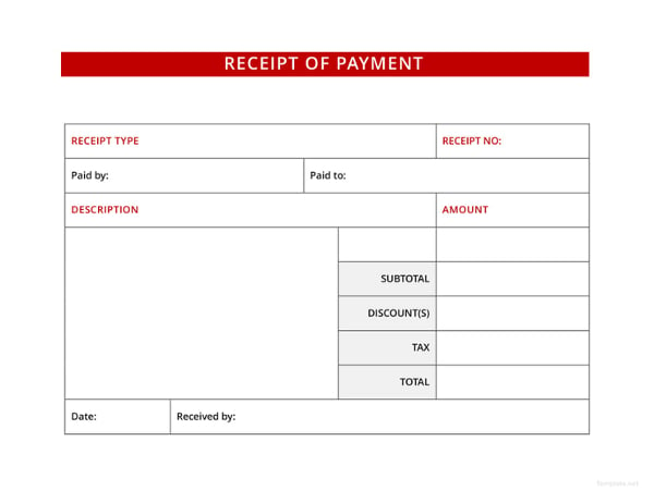 payment receipt template
