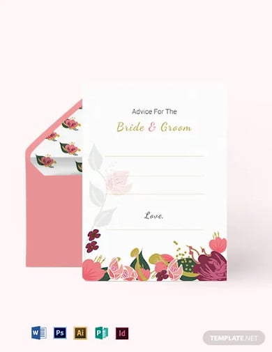 pink-floral-wedding-advice-card-template