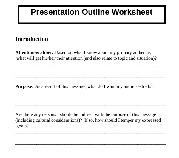 presentation outline for students