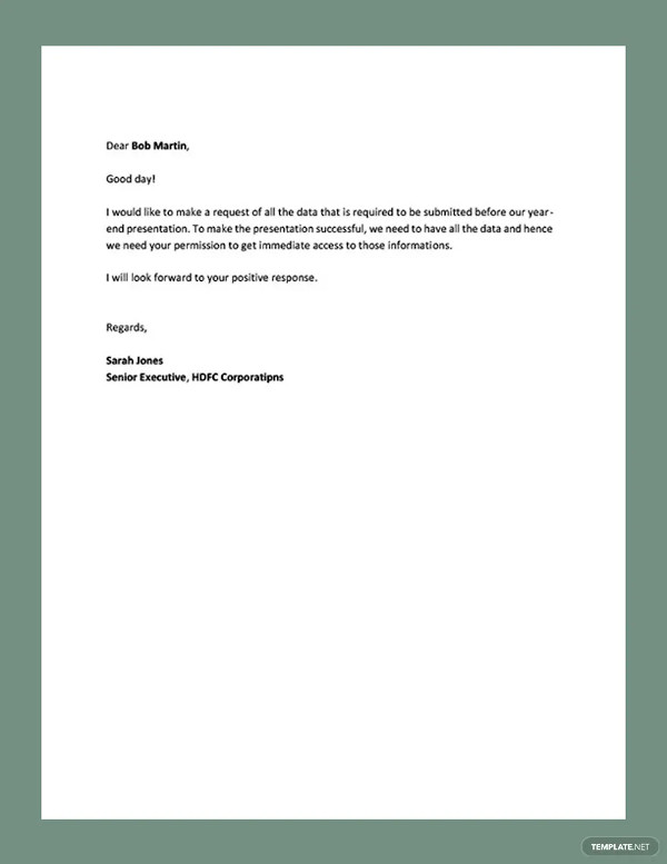 9+ Professional Request Letter Templates PDF