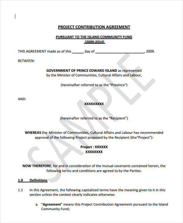 10+ Contribution Agreement Templates PDF, DOC