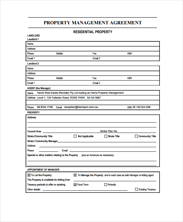 14+ Property Management Agreement Templates - PDF, Word