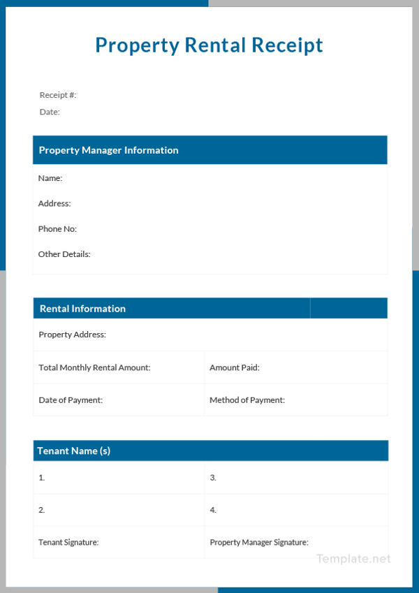 rental receipt template 39 free word excel pdf documents download