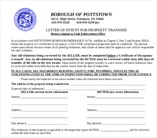 15+ Property Transfer Letter Templates PDF, DOC