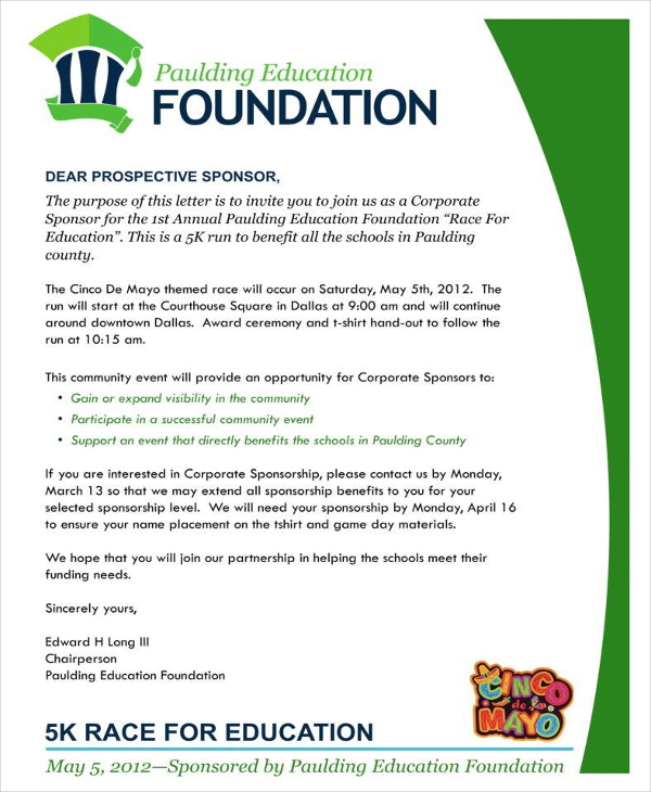 16+ Sponsorship Letter For Event Templates