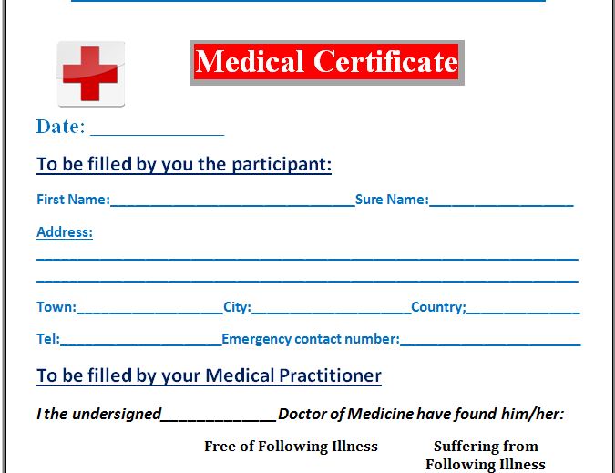 red cross medical leave certificate template