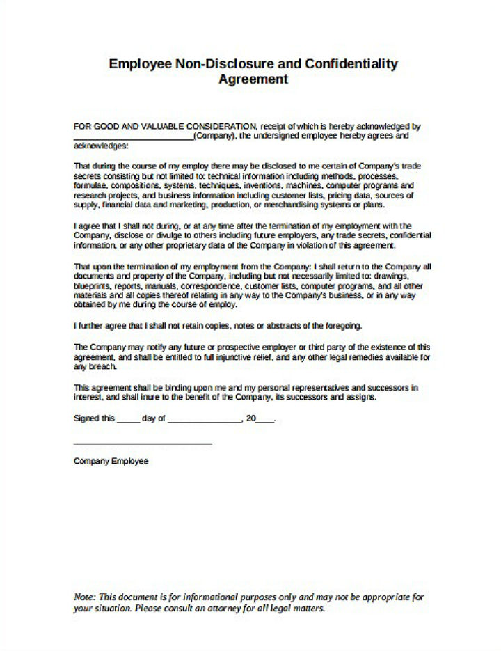 14 Restaurant Non Disclosure Agreement Templates Word