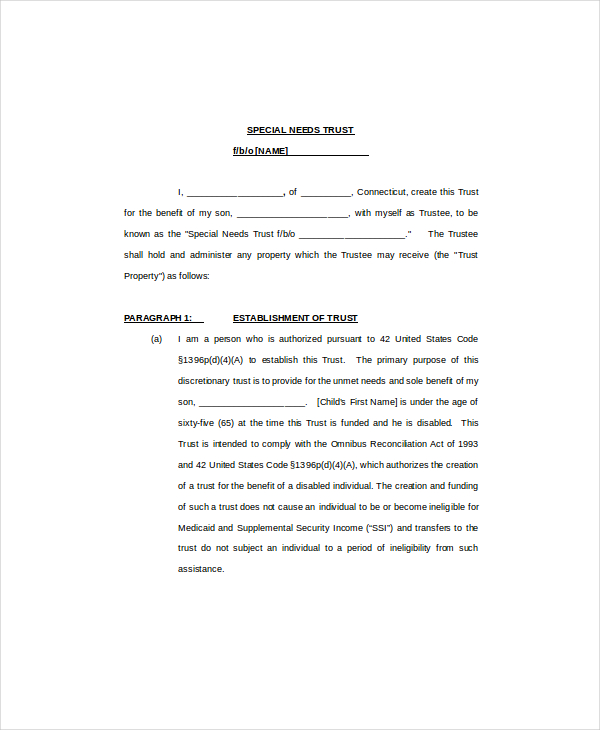 16  Printable Trust Agreement Templates PDF Google Docs Apple Pages