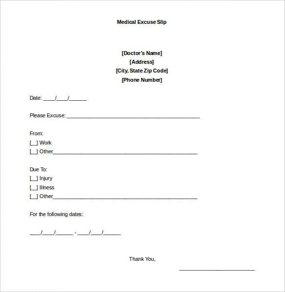 Printable Dr Note For Work Printable World Holiday