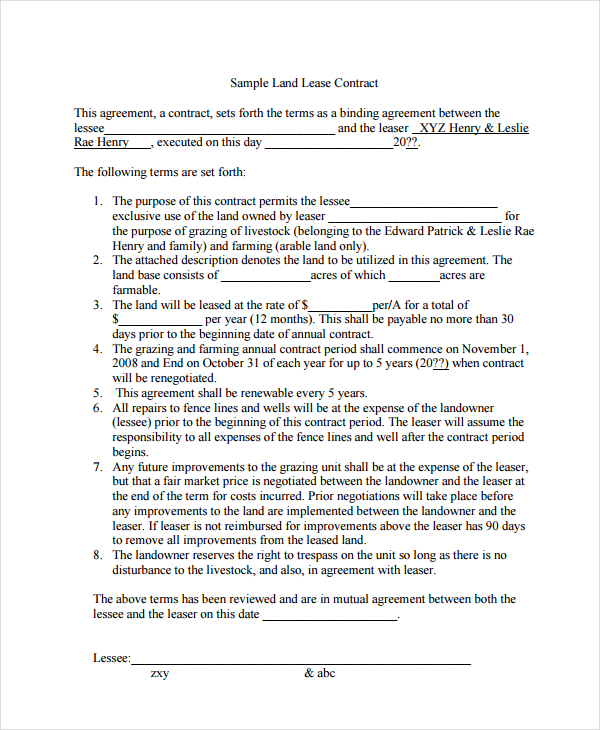 12 ground lease agreement templates free premium