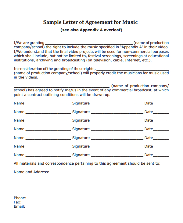 10+ Music Agreement Templates PDF, DOC