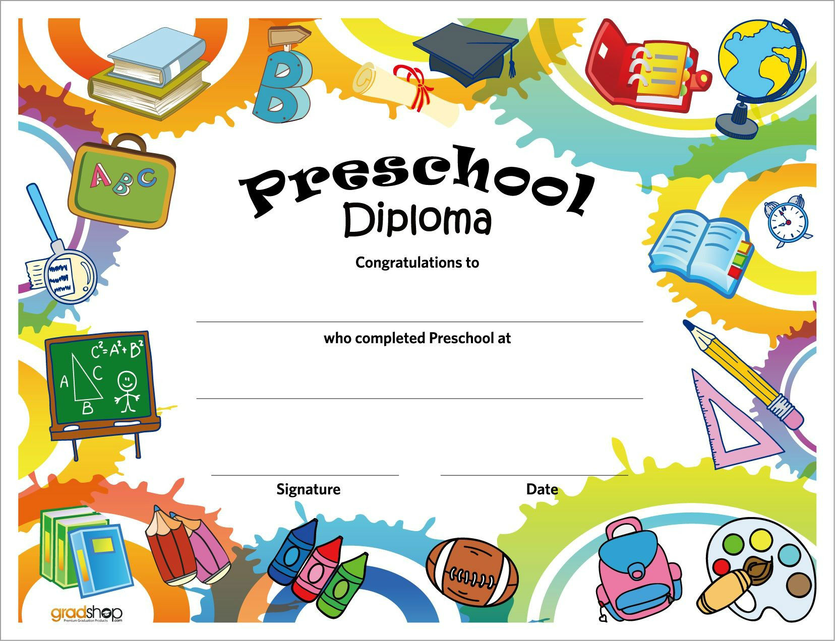 sample preschool completion certificate template