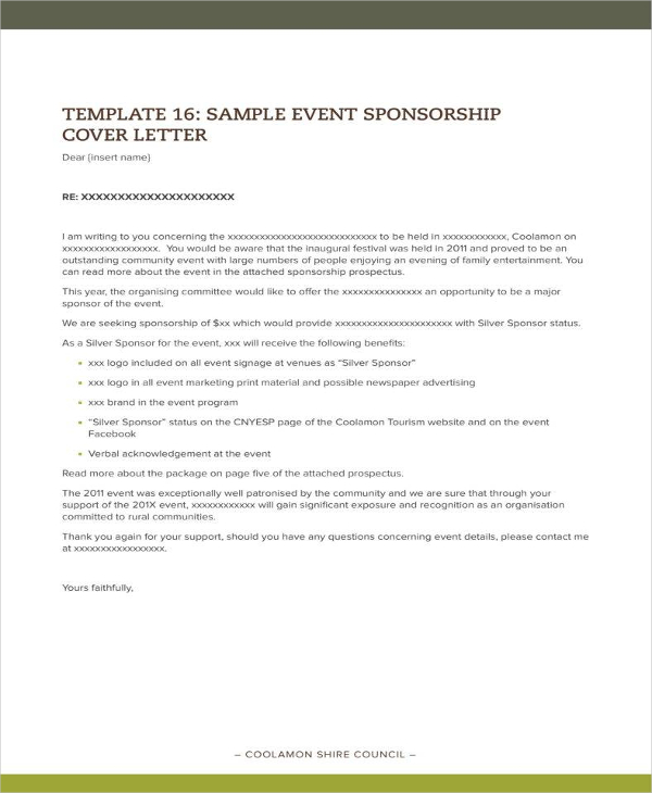 16+ Sponsorship Letter For Event Templates