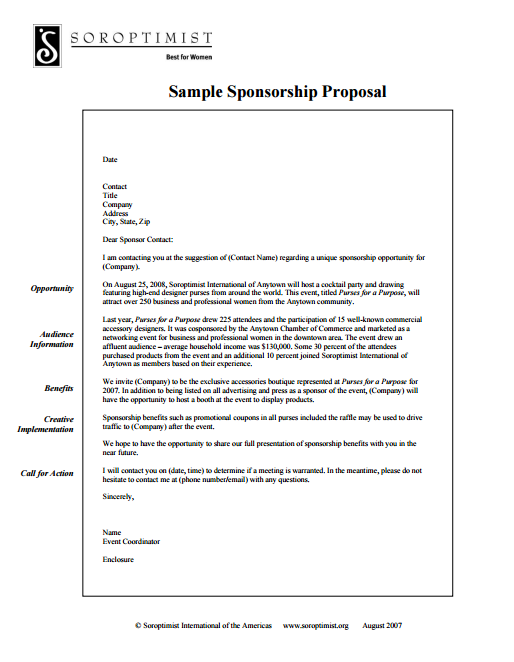 sample sponsorship proposal