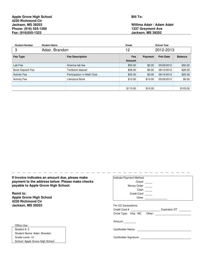 Tuition Payment Tax Receipt Template