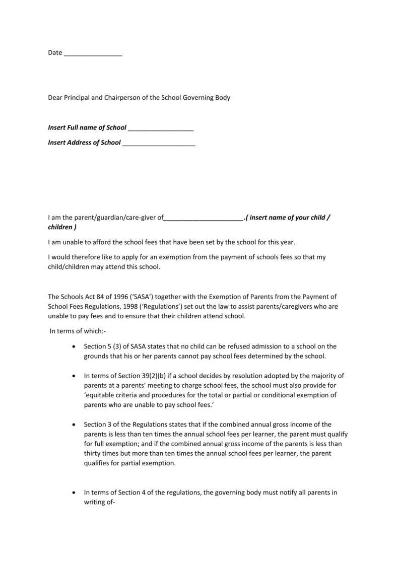 write a letter to the school principal