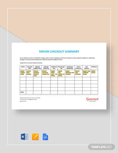 server checkout summary template