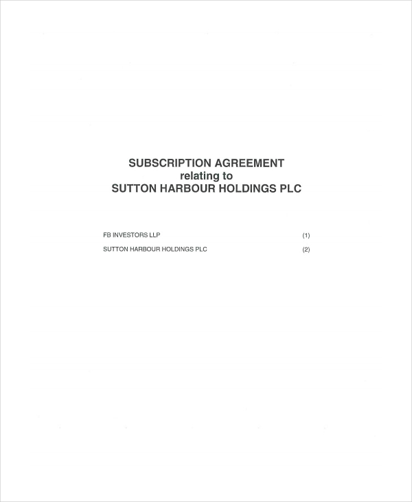 16+ Subscription Agreement Templates - PDF, Word, Apple Pages, Google Docs