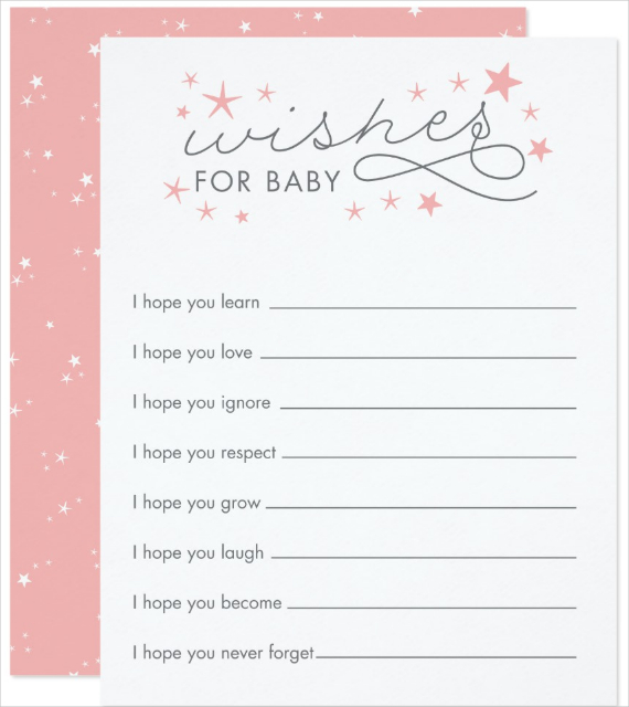 simple baby wishes card template