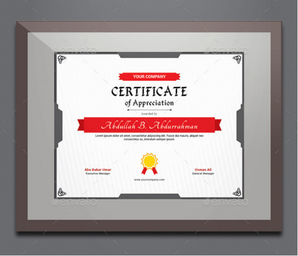 simple employee certificate of appreciation