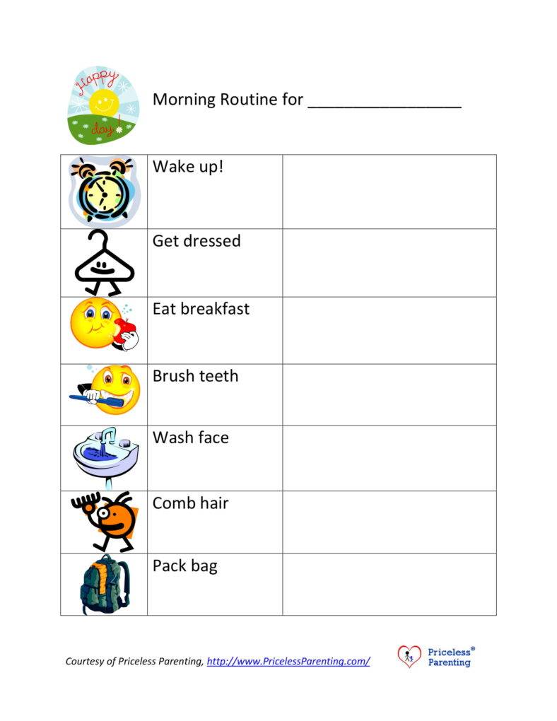 Morning Routine Schedule Template